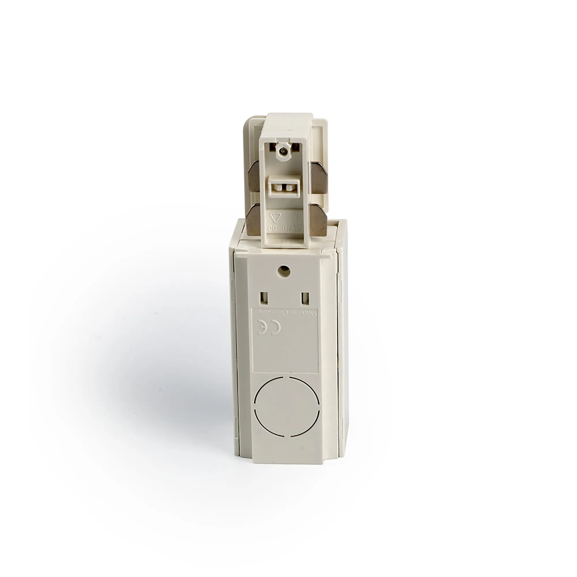 Right End Feed 3 Circuit Surface Mounted Track 555 1 1201 6  Eutrac 3 Circuit Surface-RAL9016